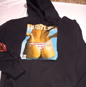 Mens hustler sweat hoodie black size medium in great condition a,must have